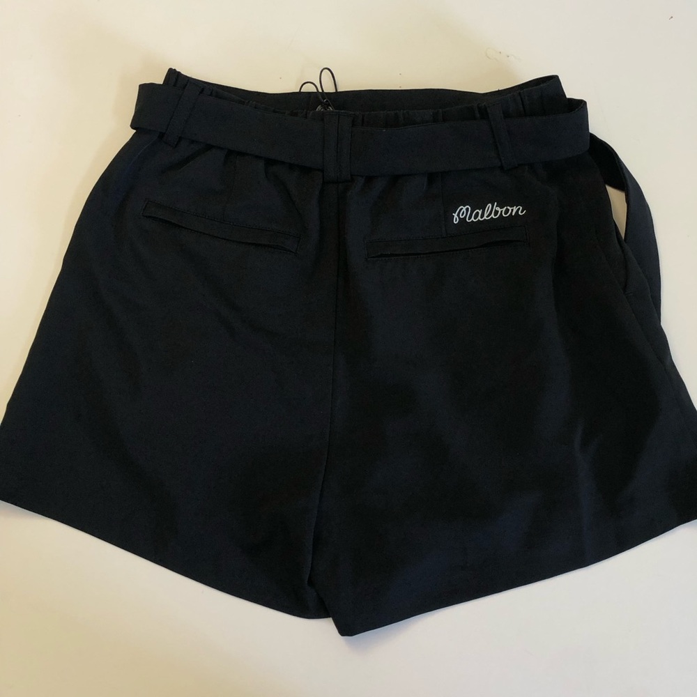 Malbon Golf Amara Pleated Shorts Belt Black Women’s Size 2 - Picture 7 of 10